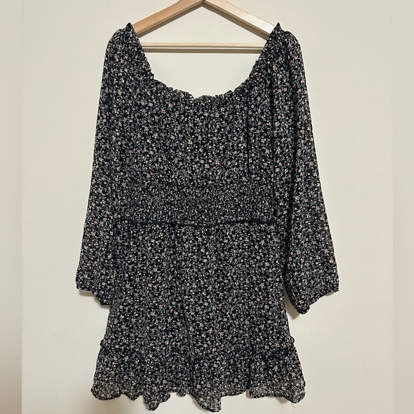 Indulge Black and White Ruffled Smocked Sundress - Picture 5 of 5